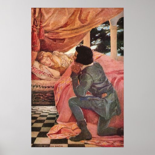 Vintage Sleeping Beauty by Jessie Willcox Smith Posters