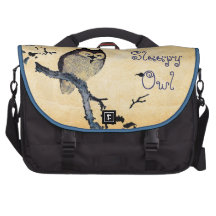 Vintage Sleepy Owl Computer Bag