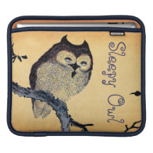 Vintage Sleepy Owl Sleeves For iPads