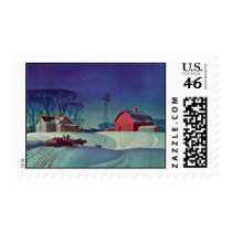Vintage Sleighride On The Farm postage by freespiritdesigns Vintage Sleighride On The Farm postage