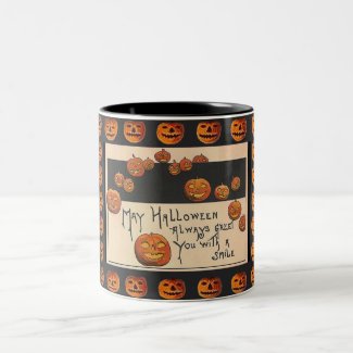 Vintage Smiling Halloween Jack o'Lanterns Coffee Mugs