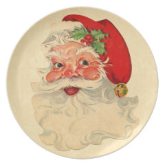 Vintage Smiling Santa Christmas Holiday Gift Item Dinner Plate