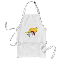 Vintage Smoking Skull with Hat Tattoo Art aprons