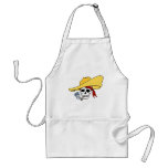 Vintage Smoking Skull with Hat Tattoo Art aprons