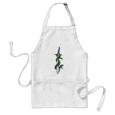 VIntage Snake and Dagger Tattoo Art Apron by vintagegiftmall