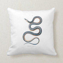 Vintage snake drawing victorian art nouveau snake throw pillows