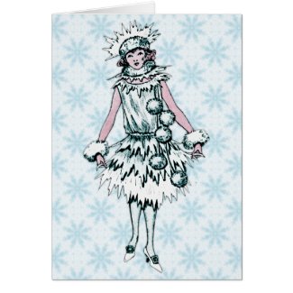 Vintage Snow Princess Greeting Card