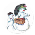 Vintage Snowcouple Christmas Sticker by forbes1954 Vintage Snowcouple Christmas Sticker