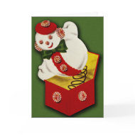 Vintage Snowman Christmas Card