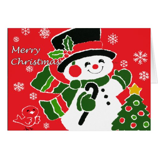 Vintage Snowman Christmas card