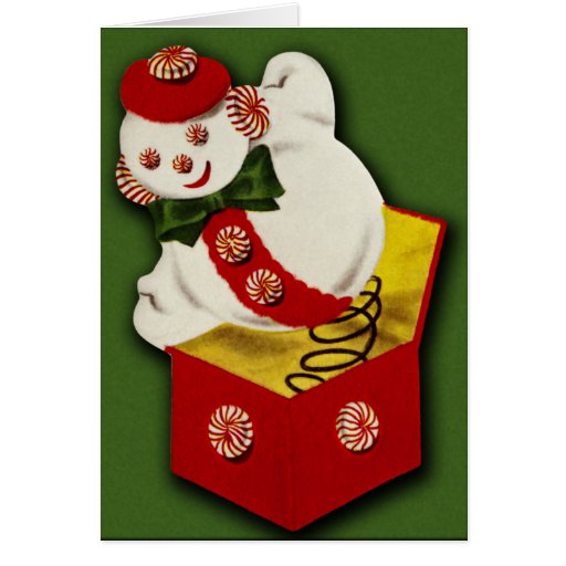 Vintage Snowman Christmas Card