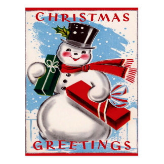 Vintage Snowman Postcard 32
