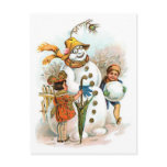 Vintage Snowman Christmas Postcard