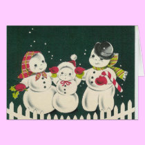 Vintage Snowman Greeting Card cards