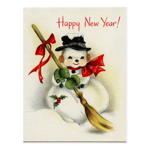 Vintage Snowman Postcard 75