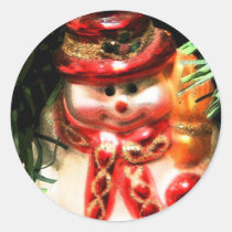 Vintage Snowman  Holiday Envelope Sticker