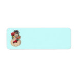 Vintage Snowman with Poinsettia Custom Return Address Labels