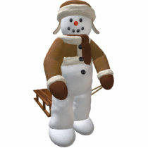 Vintage Snowman with Sledge Cut Outs