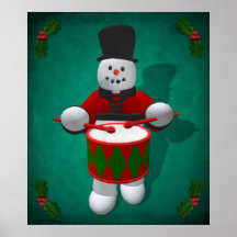 Vintage Snowmen: Drummer Posters