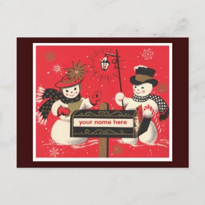 Vintage Snowmen Postcard