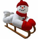 Vintage Snowmen: Sledder Photo Sculptures