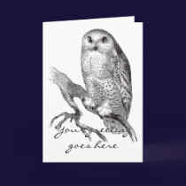 Vintage Snowy Owl Greeting Card cards