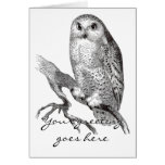 Vintage Snowy Owl Greeting Card