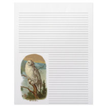 Vintage Snowy Owl Lined Letterhead