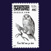 Vintage Snowy Owl Postage postage
