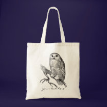 Vintage Snowy Owl Tote Bag