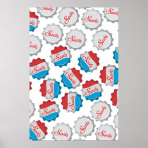 Vintage Soda Bottle Cap Print