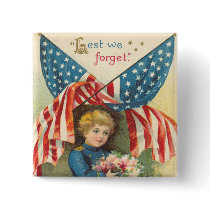 Vintage Soldier Square Button