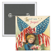 Vintage Soldier Square Button