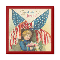 Vintage Soldier Square Magnet
