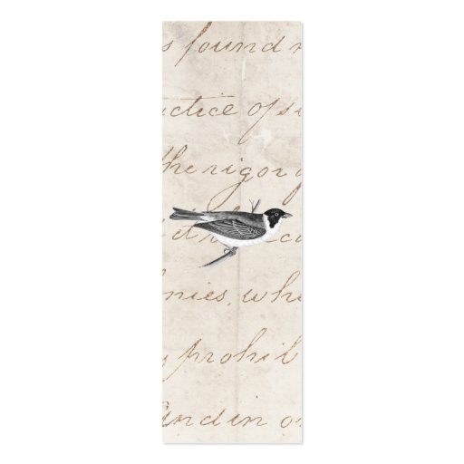 Vintage Song Bird Illustration - 1800's Birds Business Card Templates