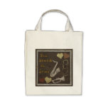 Vintage Soul Music Grocery Tote Canvas Bag