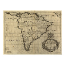 Vintage South America Map, 1690's (circa) posters by ZephyrusBooks Vintage South America Map, 1690's (circa) posters