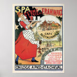 Vintage Spa Belgium Café restaurant ad Print