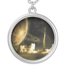 Vintage Space Launch Custom Necklace