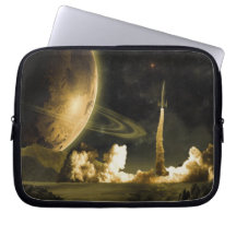 Vintage Space Launch Laptop Sleeve