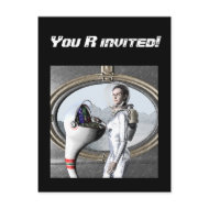 vintage spacegirl postcard