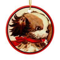Vintage Spaniel Puppy Ornament