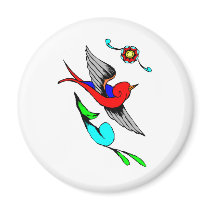Vintage Sparrow Tattoo magnets