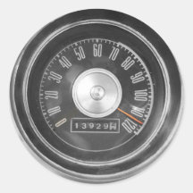 Vintage Speed Round Stickers