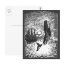Vintage Sperm Whale Breaching Post Cards