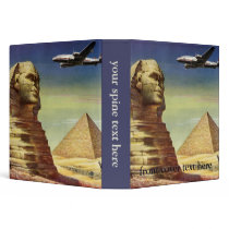 Vintage Sphinx Airplane Desert Pyramids Egypt Giza Binders