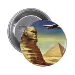 Vintage Sphinx Airplane Desert Pyramids Egypt Giza Pinback Buttons