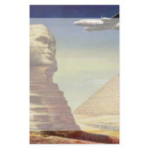Vintage Sphinx Airplane Desert Pyramids Egypt Giza Custom Stationery
