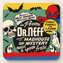 Vintage Spook Show Poster Art - Dr Neff Coasters