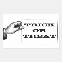 Vintage Spooky Hand Trick or Treat Halloween Rectangular Stickers